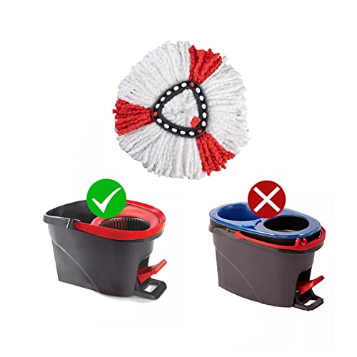 Matthew Cleaning 12Pack Red Microfiber Spin Mop Replacement Head Compatible with EasyWring Spin Mop Replace Head-EasyWring High Absorbency,Machine Washable,Microfiber Spin Mop Refills - color: Red, size: 12 Count