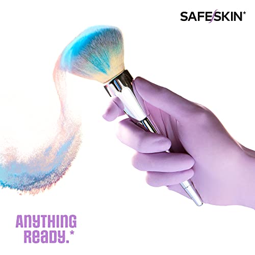 SAFESKIN Disposable Nitrile Gloves in POP-N-GO Pack of 50 or 200 Powder Free - Hair, Cleaning, Medical Use, Food Handling - size: Medium (Pack of 50)