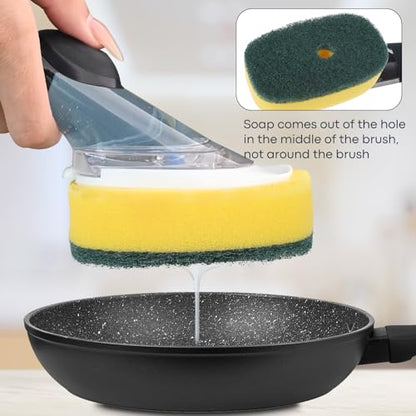 Sponge Brush Refills for OXO Dish Brush, 6 Pack Soap Dispensing Dish Refills, Scrub Replacement Head for Scrubber, Sponge Replacement Head Fits Soap Dispensing Handle - color: Green-6pack