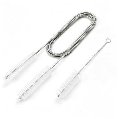 2PCS Flexible Long Drain Brush, 78 Inch Nylon Stainless Steel Tube Cleaning Brush, Slim Long Hose Pipe Cleaning Tool for Auto Sunroof Drain Hole, Car Fridge, Kitchen Sink (Double End-White) - color: Double End-white
