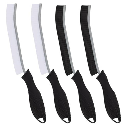 Toilet Brush, 4 Pcs Bathroom Cleaning Brush, Gap Scrub Brush with Hanging Hole, Multifunctional Hard Bristle Crevice Cleaning Brush, Cleaner Tools for Sinks, Tub, Shower, Tile, Toilet Seat (4, Black) - color: Black