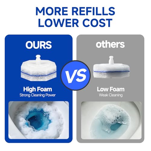 50 Count Disposable Toilet Brush,Toilet Cleaner Refills,Replacement Heads for Toilet Cleaning System,Compatible with Most Toilet Brushes（not Included Brush Rod）