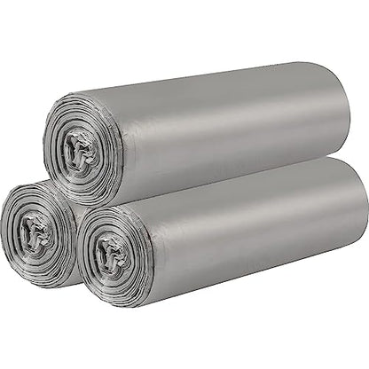 3 Rolls Small Trash Bags - 60 Counts Durable 4 Gallon Small Garbage Bags for home office kitchen Bathroom Bedroom Trash Can liners（Silver） - color: 60 Count Silver