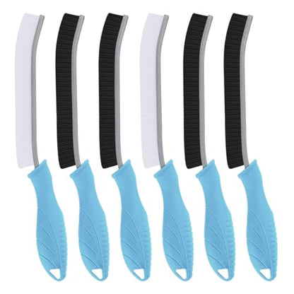 TQRR Hard Bristle Crevice Cleaning Brush-Thin Gap Scrub Brush, Small Cleaning Brush, Grout Brush, Kitchen Brush, Cleaning Tools for Toilet, Bathroom, Sink, Home, Household, Window (6, Light Blue) - color: Light Blue