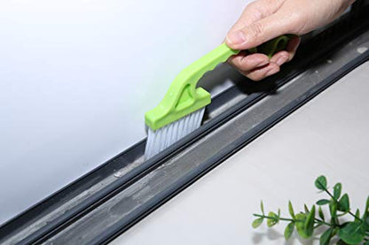 2pcs Hand-held Groove Gap Cleaning Tools Door Window Track Kitchen Cleaning Brushes(Green) - color: Green