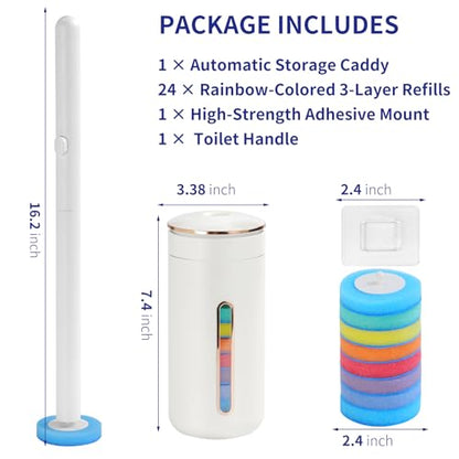 Disposable Toilet Brush Refills, 32 Refills, 2.5 inches | Upgraded 3-Layer Structure, Replacement Toilet Cleaning Brush Heads,Toliet Wand Refills, Apartment, RV Bathroom Cleaning - size: 32 Refills