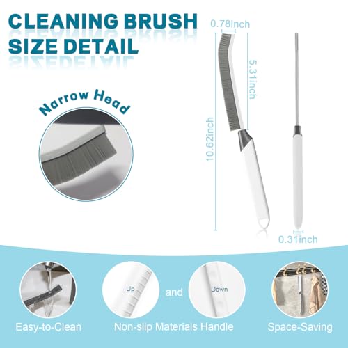 Thin Cleaning Brush Set - Gap Cleaning Tools, Multi-Purpose Hard Bristle Grout Scrub Brushes & Grout Cleaner Brush for Deep Scrubbing in Kitchen, Bathroom, Toilet, Sink Gap - color: White 6pcs