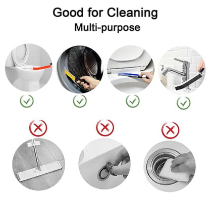 Crevice Cleaning Brush, Multifunctional Gap Cleaning Brush Tools with Hard Nylon Bristles, Ideal for Bathroom, Kitchen, Sink, Window, Black 6Pack