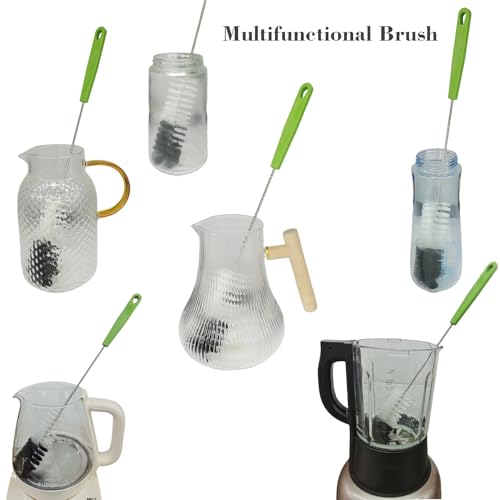 2 Pack 16" Water Bottle Brush for Cleaning, Dokpod Long Handle Bottle Cleaner Brush, Narrow Bottle Scrubber Brush, Hummingbird Feeder Cleaning Brushes, Cup Cleaner Brush, Meat Grinder Brush, for Pipe
