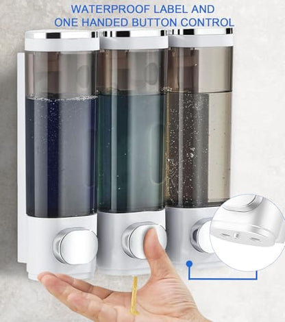 Shampoo and Conditioner Dispenser Shower Soap Dispenser Shampoo Dispenser Body Wash Dispenser for Bathroom,Large Capacity, White Silver - color: White