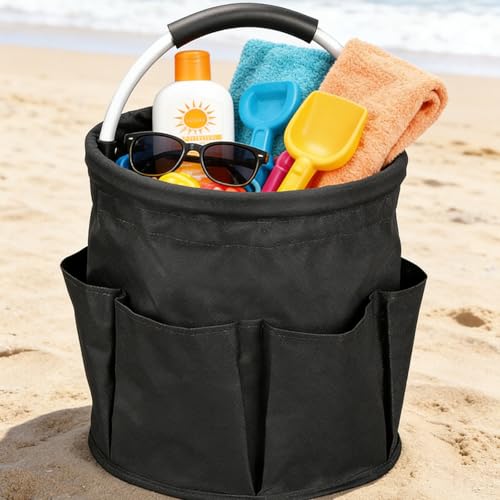 17L Foldable Storage Basket Handle Portable Multi Cleaning Bucket Bag for Outdoor Camping Home, Garden