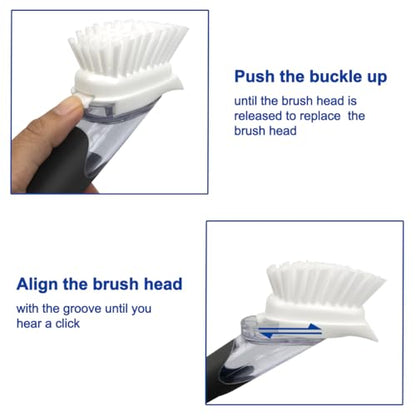 CELOX Dish Brush with Soap Dispenser, Soap Dispensing Dish Brush for Pot Pan Sink Cleaning