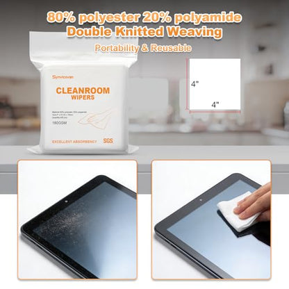 Microfiber Wipes 4"x4"(400 Pcs,Class 100, 180GSM) Superfine Lint Free Cloths Cleaning and Drying Cloths Reusable Ultra Absorbent for All Surface Types