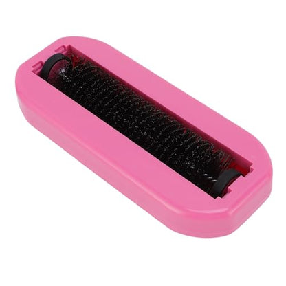 YUYTE Handheld Crumb Sweeper, Reusable Carpet Sweeper Cleaner Lint Roller Hair Removal Brush for Pet Hair Dust on Bedding Clothes Furniture with Washable Design (Rosy)