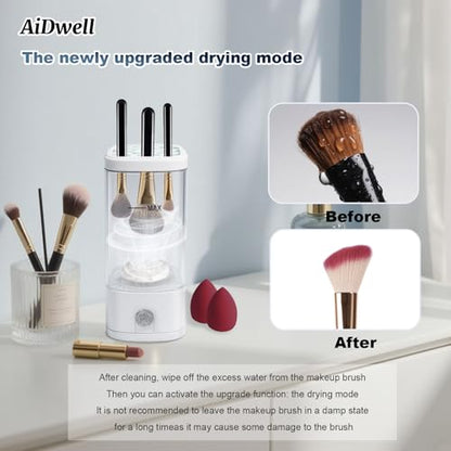 3 IN 1 Automatic Electric Makeup Brush Cleaner Machine With Dryer | Portable Automatic USB Cosmetic Brushes Cleaner Tool Deep Cleaning for All Size Beauty Makeup Brush Set, Sponges, Blush Brush