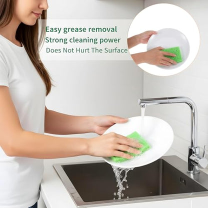 15Pcs Cellulose Sponges Kitchen Reusable Compressed Sponges Kitchen Sponge for Cleaning (5 Colors)
