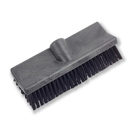 SPARTA 40423EC03 Plastic Floor Scrub Brush, Wall Brush, Equipment Brush With Nonabsorbent Bristles For Industrial Kitchens, Hospitals, Commercial Cleaning, 10 Inches, Black - color: Black