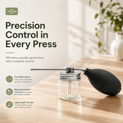 Powder Spray Bottle Garden Duster Applicator, Durable Handheld Cleaning Spray Tool, Suitable Powder Sprayer for Dust Removal of Plant Leaves, Greenhouse Maintenance, Horticultural Care Silver