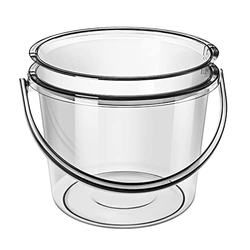 Milageto Clear Water Bucket with Lid and Handle, PETG Portable Pail for Household Cleaning, Car Washing, Camping, and Gardening