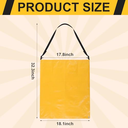 Faccito 1 Pack Litter Bag with Shoulder Strap Trash Pickup Bag Holder Lawn Leaf Chute Vinyl 4.45 Cubic Feet No Bending Portable Trash Picker Grabber for Patio Yard Garden (Yellow) - color: Yellow