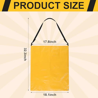 Faccito 1 Pack Litter Bag with Shoulder Strap Trash Pickup Bag Holder Lawn Leaf Chute Vinyl 4.45 Cubic Feet No Bending Portable Trash Picker Grabber for Patio Yard Garden (Yellow) - color: Yellow