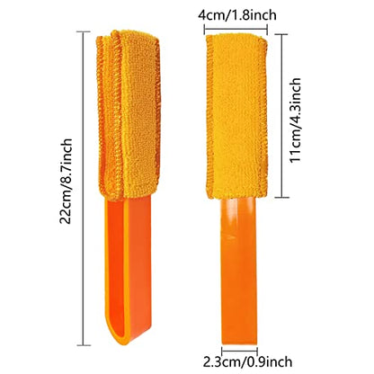 4 Pack Microfiber Blinds Duster, 4 Removable and Washable Sleeves, Cleaner for Window Blinds, Air Conditioner Vents, Fans, Car Vents