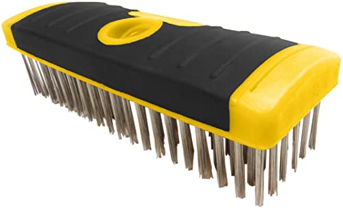 ALLWAY SB619/SS Soft-Grip Stainless Steel Wire Scrub Brush Block - style: Stainless Steel Wire Scrub Brush Block