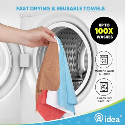 AIDEA Microfiber Cleaning Cloth Roll, 50PK, Reusable Paper Towels Tear Away Cloth, Microfiber Towels Washable Shop Rags, Lint Free Cleaning Rags for House, Kitchen, Window, 11.5"×11.5", Coffee - color: Coffee