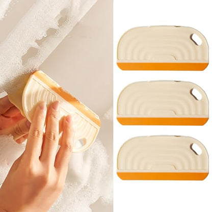 3 Pack Mini Silicone Squeegee Scraper for Sink, Window, Mirror & Shower Door, Non-Scratch, Green - color: Yellow