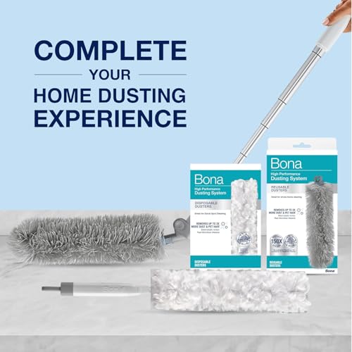 Bona Reusable Duster Refills - 2 Pack - High Performance Dusting System - Microfiber Dusters Remove Dust and Pet Hair for Whole-Home Cleaning - style: Washable Duster Refills - 2 Pack