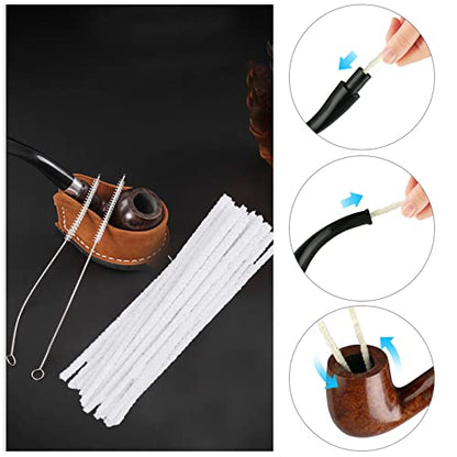 Pipe Cleaners Tool Set for Pipe Smoking,100 Pcs Bristle Pipe Cleaners,1Pcs 3-in-1 Pipe Tamper Reamer Tool,1Pcs Flexible Long Pipe Cleaners Brush,1Pcs Mini Nylon Brush Set,4Pcs Straw Cleaning Brushes