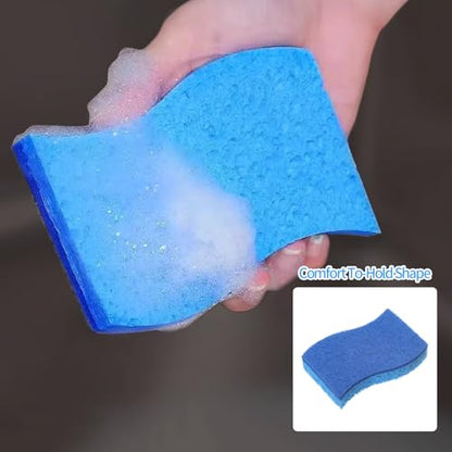 6-Pack Non-Scratch Kitchen Sponges – Durable Dish Sponges for Dishes, Pots, and Pans, Perfect for Cleaning Stainless Steel, Dishwashing, and More, Blue - color: Blue Blue