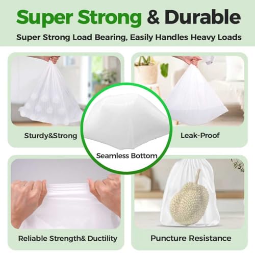 10 Gallon Drawstring Trash Bags 100 Count 1.2 Mil Heavy Duty Garbage Bags Compatible with Rubbermaid Brute 10 Gallon Trash Can & Fit All 7, 9, 10, 13 Gallon Can for Home Office Kitchen - color: White, size: 100 Count (Pack of 1)