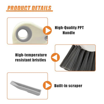 YoRise 2 in 1 Car Groove Cleaning Brush, Multifunctional Hard Bristle Car Window Track Cleaner Tool with Hidden Scraper, Universal Auto Door Crevice Cleaning Accessories for Window Sill(Gray-1PCS) - size: Gray-1PCS
