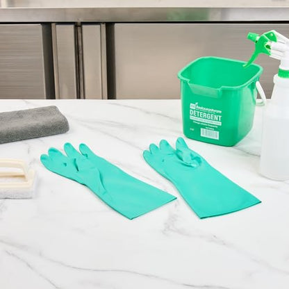 Restaurantware Nitrile Gloves 10 Count 15 mil Chemical Resistant Gloves Abrasion-Resistant Kitchen Cleaning Latex-Free Green - color: Green, size: 10/Small