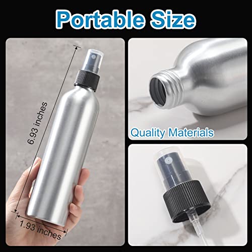 Irenare 24 Pcs Small Spray Bottles Aluminum Fine Mist Spray Bottles Bulk Metal Essential Oil Storage for Perfume Toner Liquid Refillable Pump Vials Atomizer Containers for Room Travel(8 Oz) - size: 8 Oz