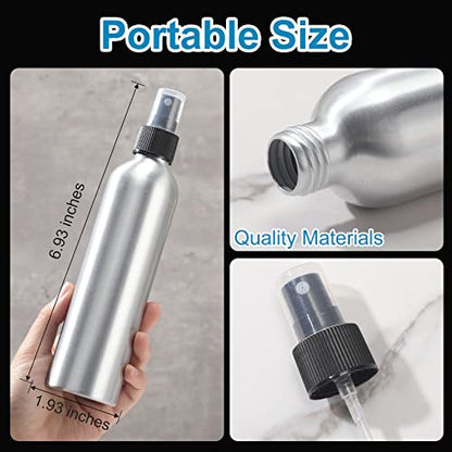 Irenare 24 Pcs Small Spray Bottles Aluminum Fine Mist Spray Bottles Bulk Metal Essential Oil Storage for Perfume Toner Liquid Refillable Pump Vials Atomizer Containers for Room Travel(8 Oz) - size: 8 Oz