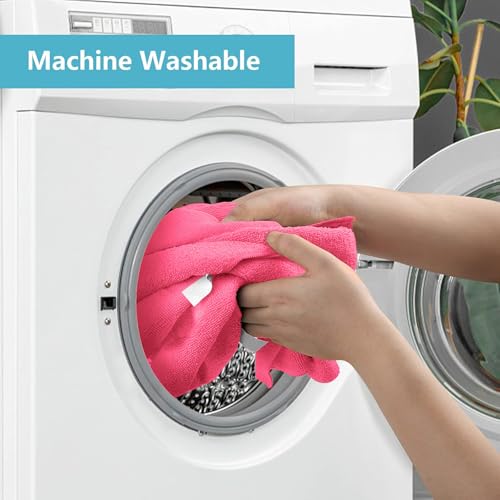 HOMEXCEL Pink Microfiber Cleaning Cloth, 8 Pack Cleaning Towels for Kitchen, Lint Free, Scratch-Free, Highly Absorbent, and Reusable Cleaning Rags for House, Window and Glass, Cars, 11.5 X11.5 inch - color: Pink