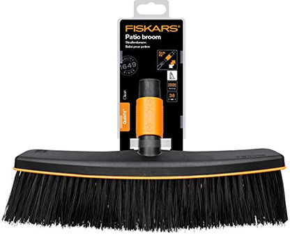 Fiskars Street Broom, Broom Head, Width: 38 cm, Plastic Bristles, Black/Orange, QuikFit, 1001416 - style: Broom (38 cm)