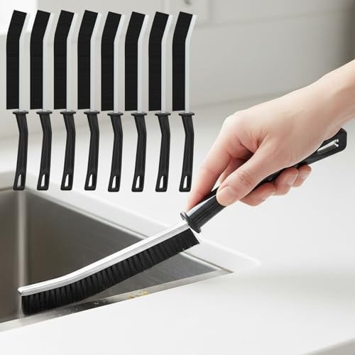 8Pcs Crevice Cleaning Brush, Multifunctional Hard Bristle Brush for Narrow Spaces, Cleaning Tool for Toilet, Faucets, Grout