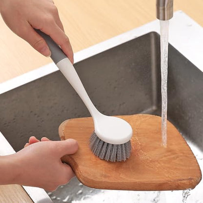 2Pcs Long Handle Dish Brushes Dish Brush with Handle Kitchen Scrub Brushes for Cleaning Pots Pans Sink