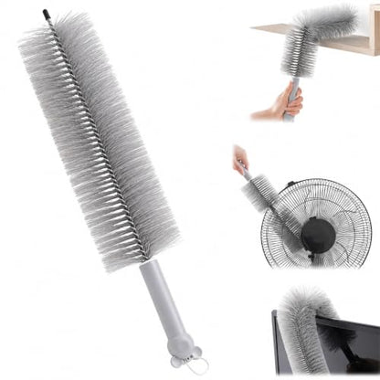 Upgrade Fan Cleaning Brush, Bendable Microfiber Duster Head, Reusable Dust Remover, Washable ldeal for Electric Fans Air Conditioning, Home Car Vents, Curtain (Grey) - color: Gray