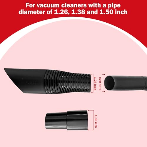 FUR-EEL PRO 2.0 Pet Hair Remover Vacuum Attachment, Replaceable Rubber Brush Head for Dog & Cat Hair, Fits 1-1/4, 1-3/8 & 1-1/2 in Round Hoses, for Car Detailing, Carpet & Upholstery - color: Pro 2.0