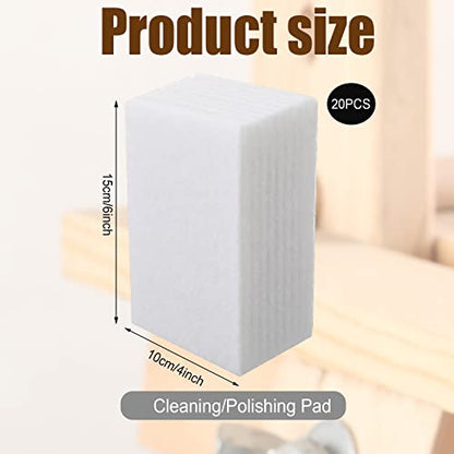 20 Pieces White Scrubbing Pad Non Scratch Scouring Pads Non Woven Scouring Sponge Multipurpose Abrasive Multi Surface Scrubber for Cleaning Polishing Home(4 x 6 Pulgadas) - size: 4 x 6 Inch