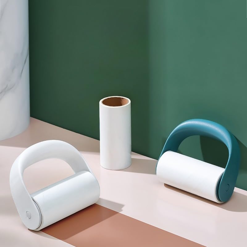 Refillable Sticky Lint Roller for Clothes Furniture and Pet Hair Removal with Replaceable Adhesive Paper Roll - color: Green