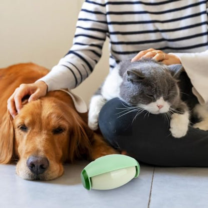 2pcs Reusable Washable Lint Roller, Mini Lint Roller Travel Size Cat Dog Hair Roller Ball Portable Pet Hair Sticky Remover Fabric Shaver Cleaner for Clothing Sofas Debris Dust (Green)