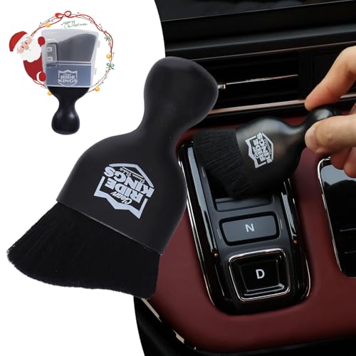 Car Cleaning Brush,Dust Brush Clean Tool with Cover,Interior Car Dashboard Cleaner Soft Bristles for Leather,Engine Compartment,Air Conditioner,Vents,Panels & Computer (Black)|2packs - color: New3012black