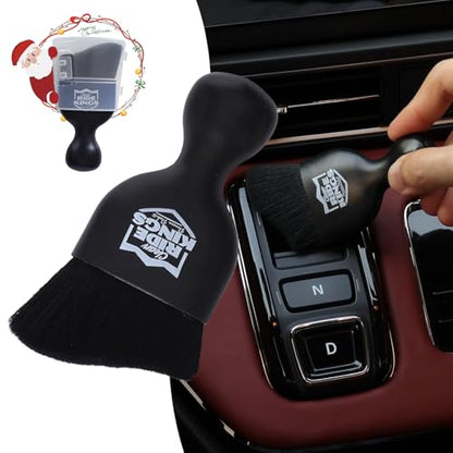 Car Cleaning Brush,Dust Brush Clean Tool with Cover,Interior Car Dashboard Cleaner Soft Bristles for Leather,Engine Compartment,Air Conditioner,Vents,Panels & Computer (Black)|2packs - color: New3012black