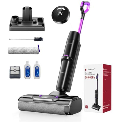 Wet Dry Vacuum Cleaner 20,000Pa,50Mins Runtime Cleaning Area 3013ft²,Cordless Vacuum Cleaner, Cordless Vacuum and Mop All in One,Self-Cleaning for Hard Floors Sticky Messes and Pet Hair H15Set