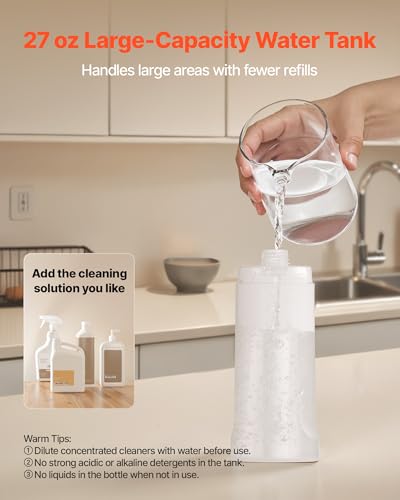 VEVOR Spray Mop, with 3 Washable Pads for Dry and Wet Floor Cleaning and a 27oz Refillable Water Tank, Microfiber Dust Wet Mop & Twisted Cotton Dry Mop, Commercial Home Use for Tiles/Vinyl/Wood Floor